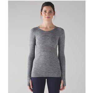 Lululemon Swiftly Tech Long Sleeve Crew Top Slate Grey White Running Women's 6